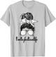 Volleyball Aunt Life Messy Bun Proud Volleyball Auntie T-Shirt - T-Shirt | Ash