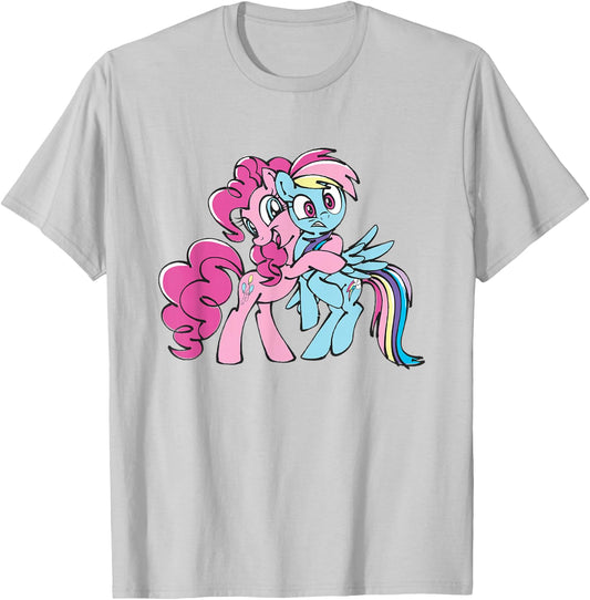 My Little Pony Pinkie Pie Hugs Rainbow Dash T-Shirt - T-Shirt | Ash