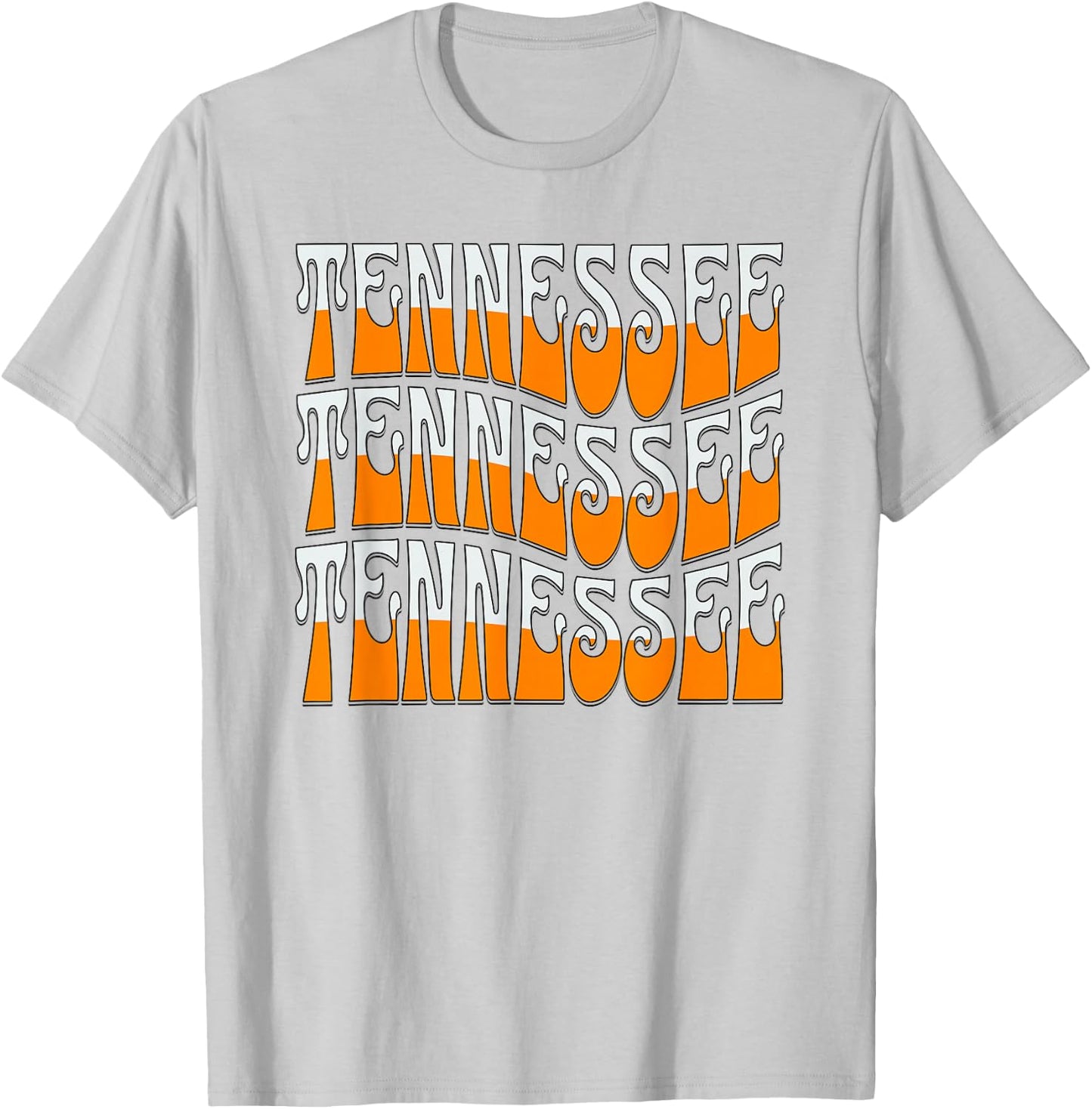 Retro Wavy Tennessee Men's Tennessee Women's Orange T-Shirt - T-Shirt | Ash