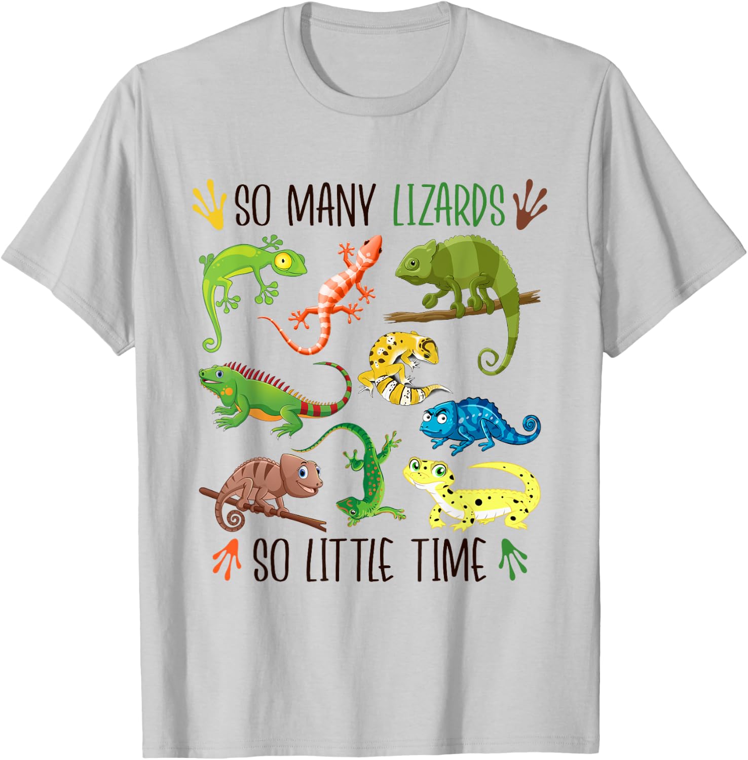 So Many Lizards So Little Time Funny Lizards Reptile Lover T-Shirt - T-Shirt | Ash