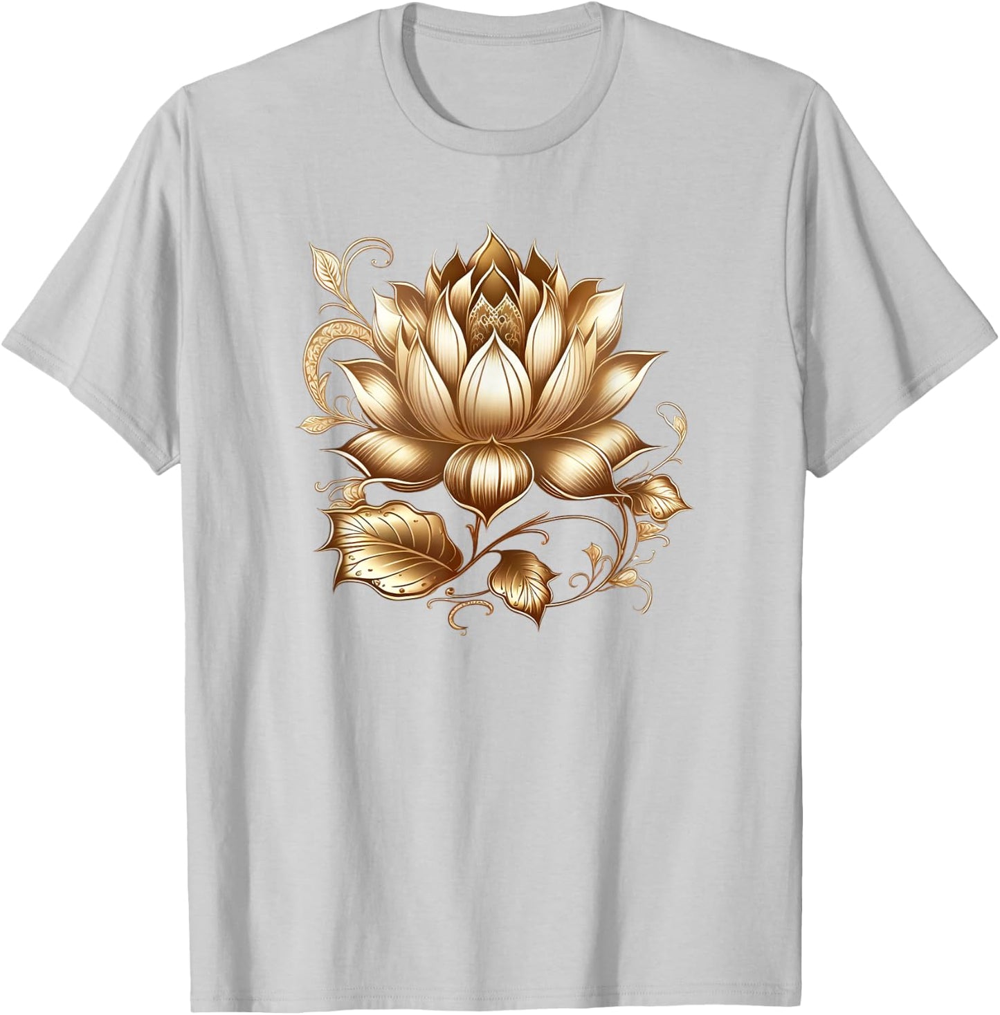 Lotus flower Buddhism spiritual symbol yoga namaste nature T-Shirt - T-Shirt | Ash