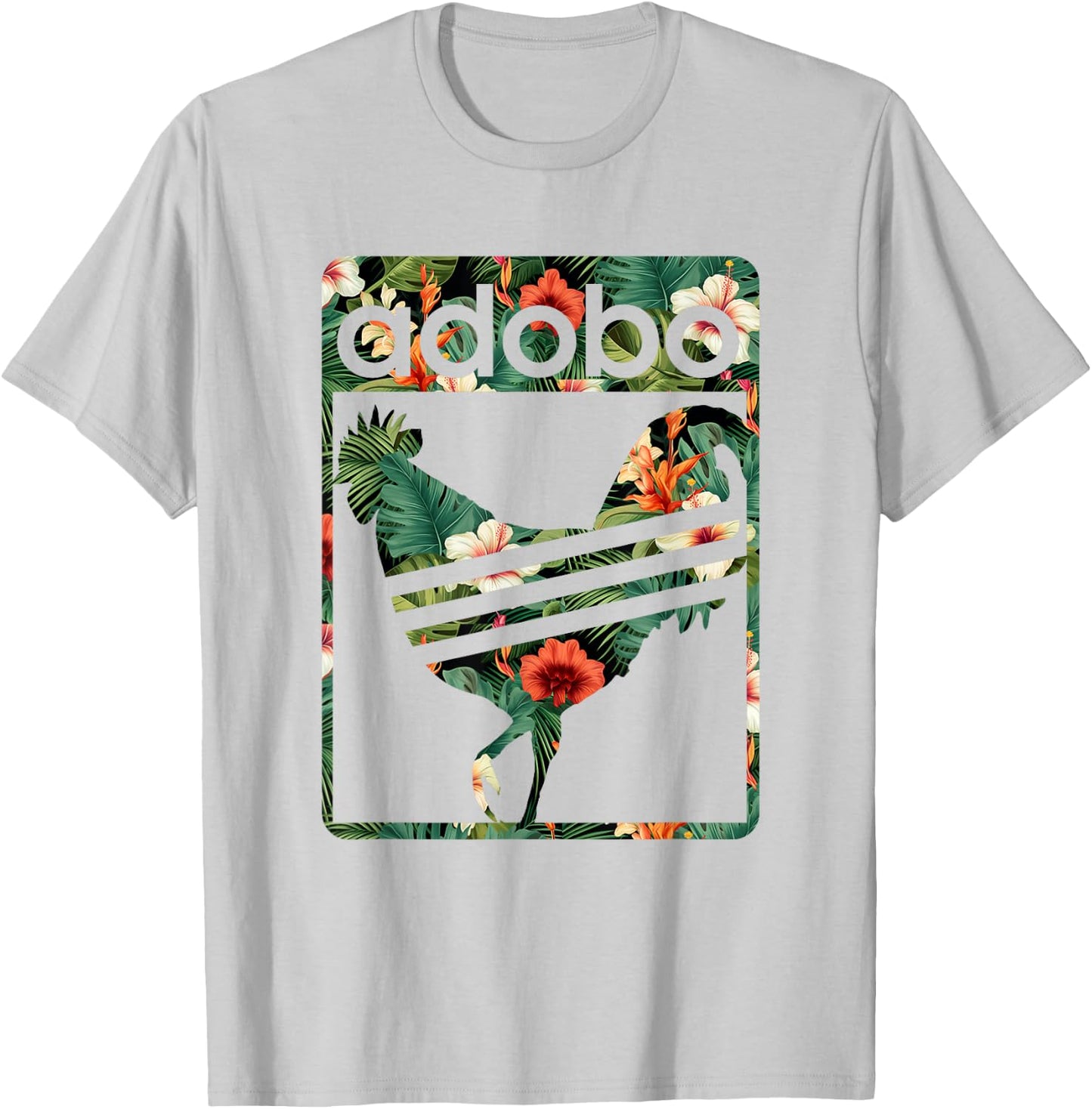 Vintage Floral Pinoy Adobo T-Shirt - T-Shirt | Ash