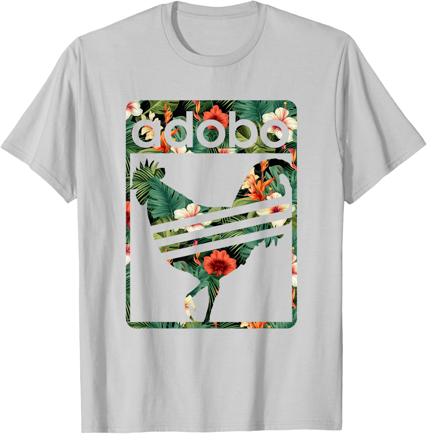 Vintage Floral Pinoy Adobo T-Shirt - T-Shirt | Ash
