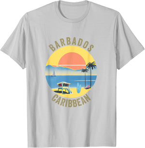 Barbados Souvenir Apparel - Retro Vintage Barbados T-Shirt - T-Shirt | Ash
