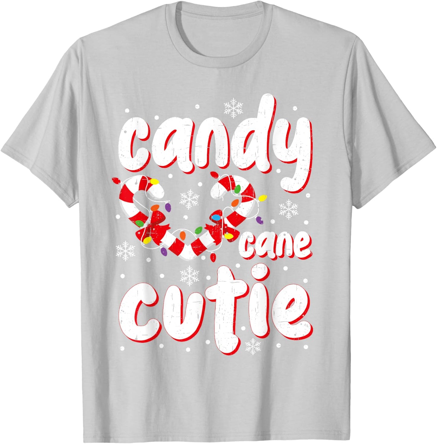 Christmas Candy Cane Cutie Santa Xmas Kids Toddler Women Men T-Shirt - T-Shirt | Ash