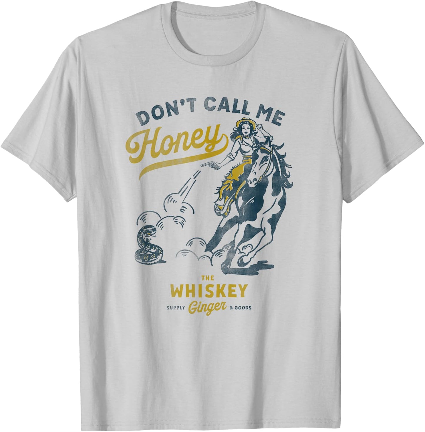 Don't Call Me Honey: Western Pinup Cowgirl On Horseback T-Shirt - T-Shirt | Ash