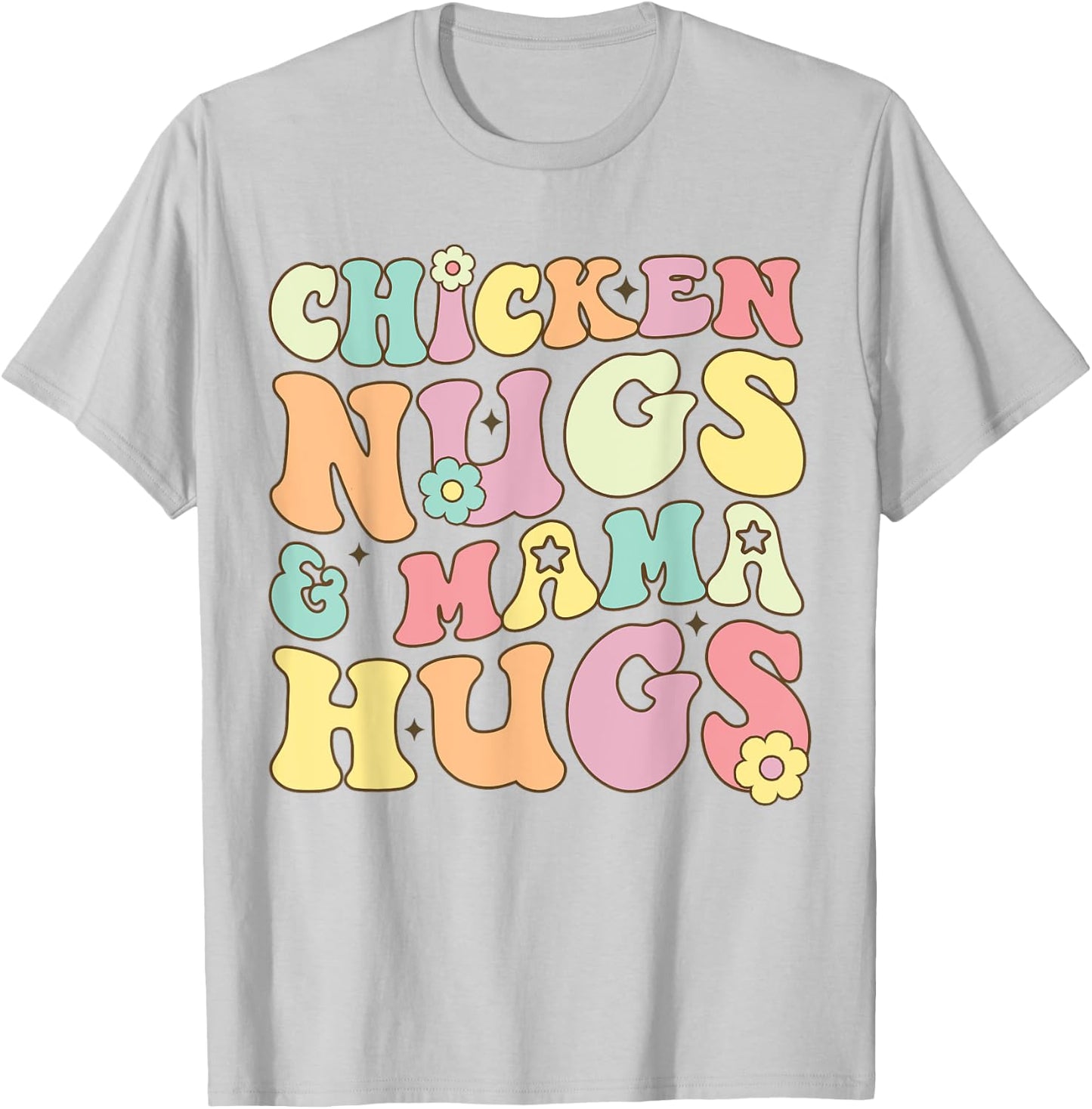 Retro Groovy Chicken Nugs and Mama Hugs Toddler Nuggets T-Shirt - T-Shirt | Ash