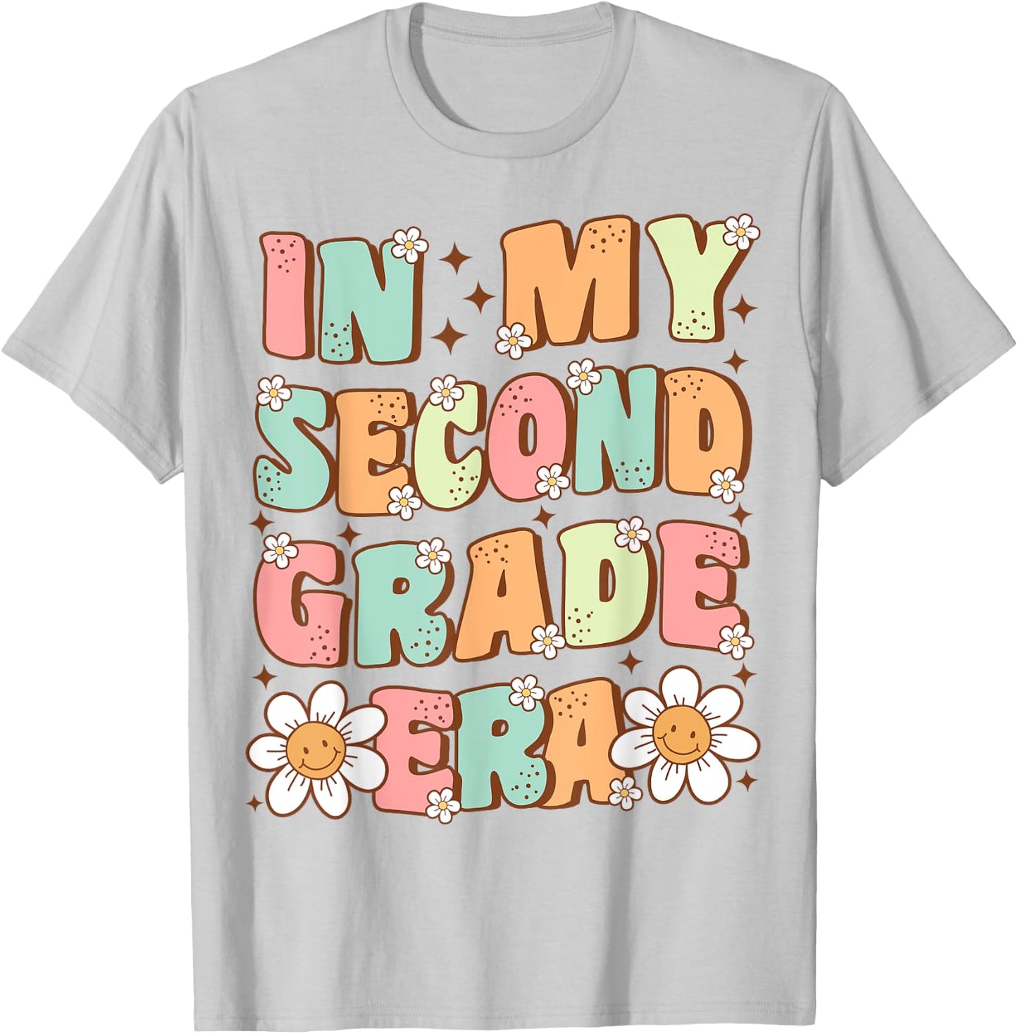 In My Second Grade Era Cute Groovy 2nd Grade Back to School T-Shirt - T-Shirt | Ash