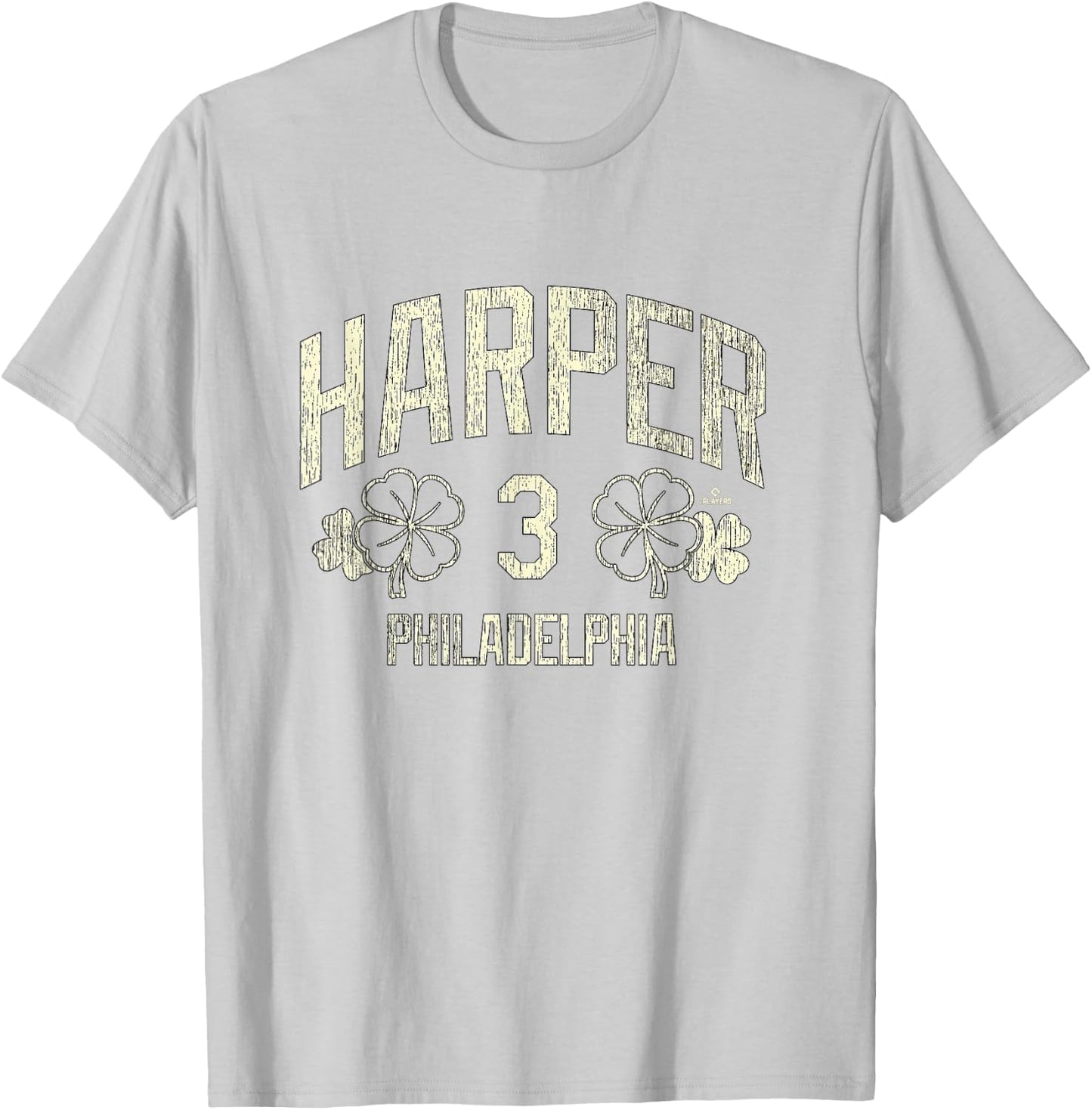 Bryce Harper Philadelphia Baseball St. Patrick's Clover T-Shirt - T-Shirt | Ash