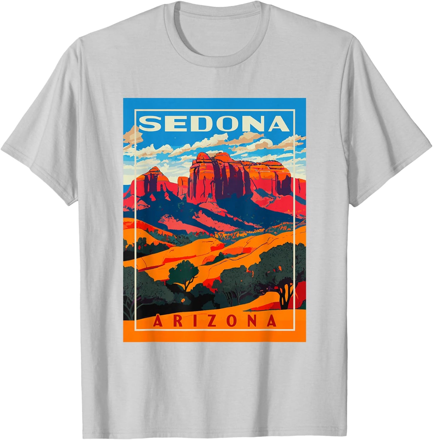 Sedona Arizona Vintage WPA National Park Poster Style Retro T-Shirt - T-Shirt | Ash
