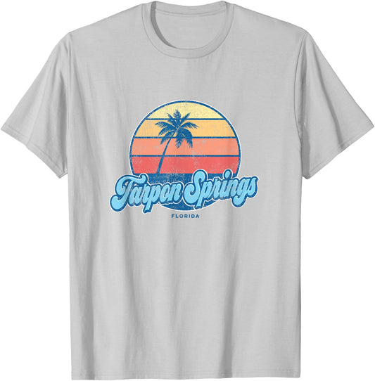 Vintage Tarpon Springs Florida FL Classic 70s Retro Surfer T-Shirt - T-Shirt | Ash