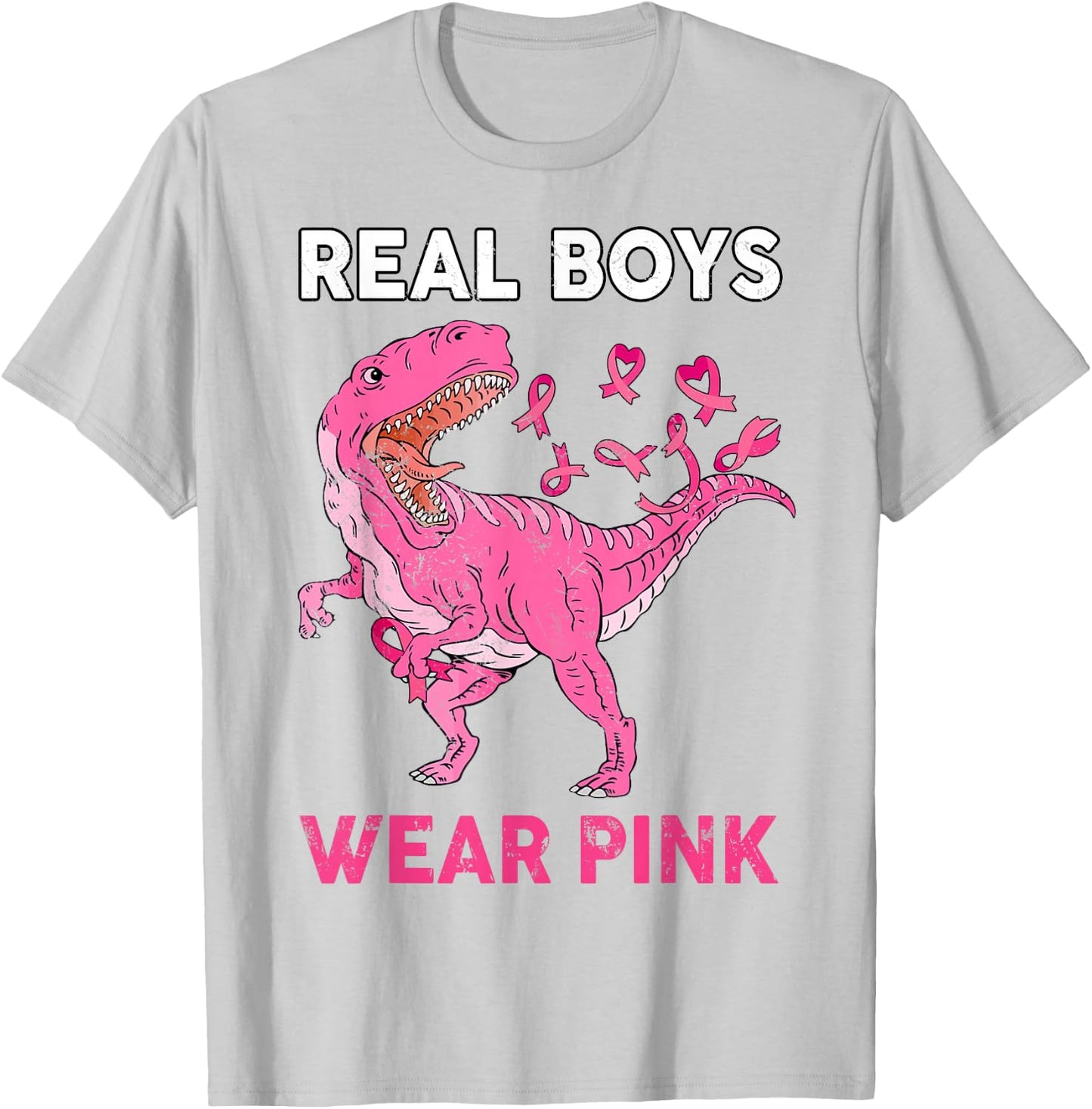 Breast Cancer Awareness Real Boy Wear Pink Kids Youth Childs T-Shirt - T-Shirt | Ash