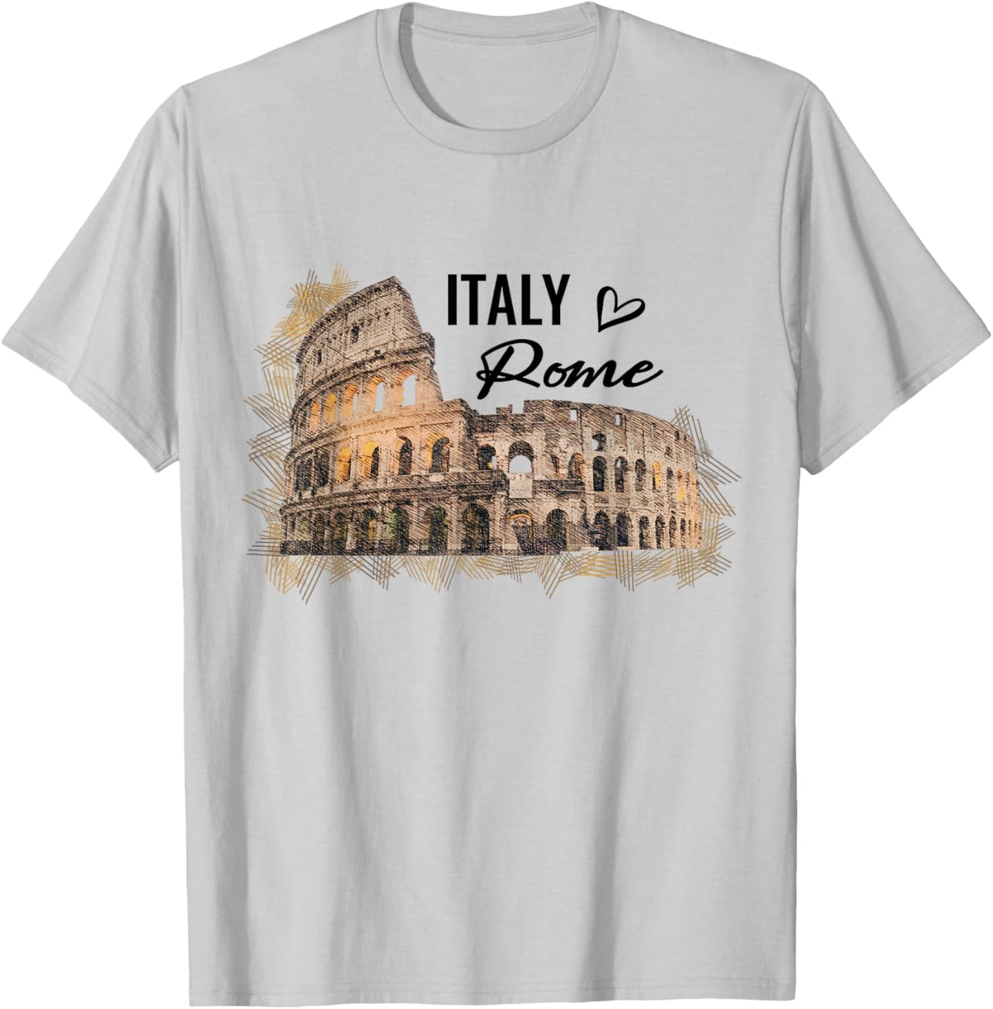 Italy Colosseum Rome I Love Italy Lover Men Women Children T-Shirt - T-Shirt | Ash