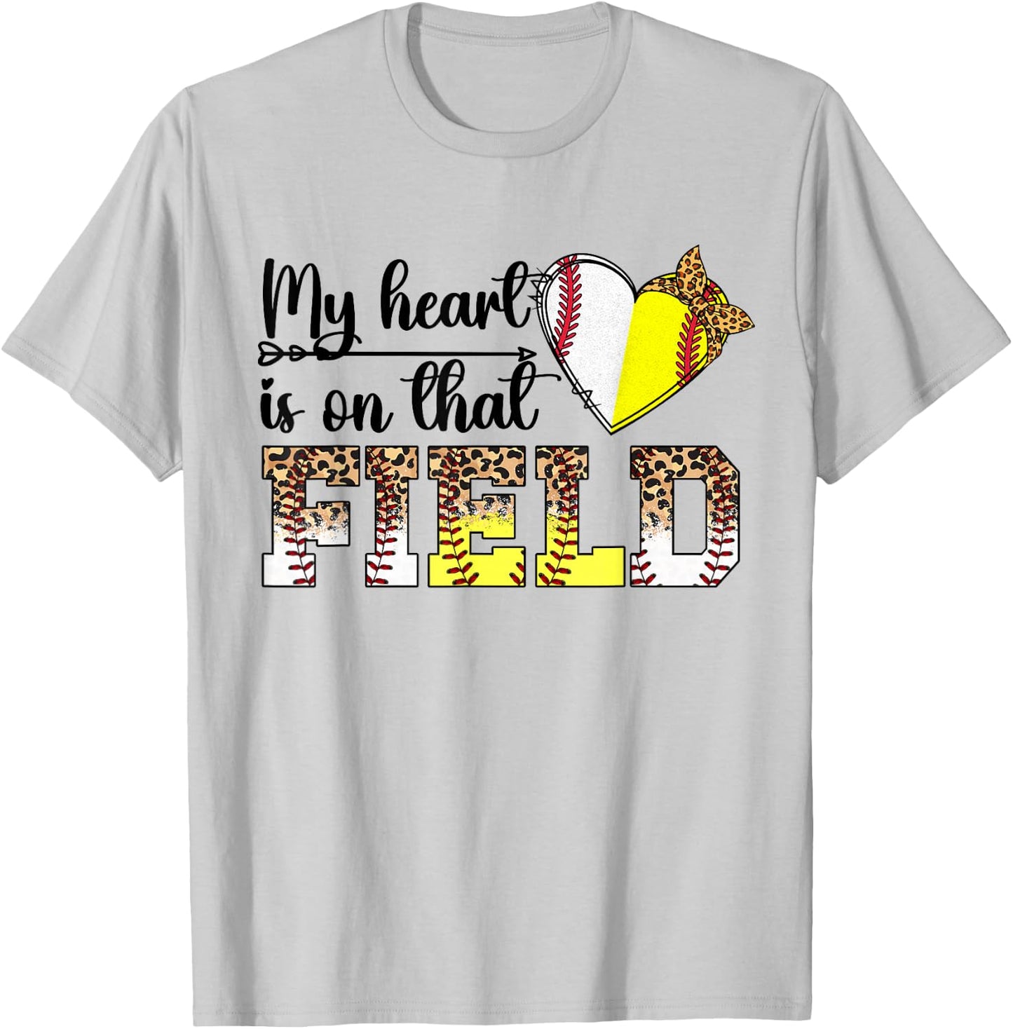 On That Field Proud Baseball Softball Grandma T-Shirt - T-Shirt | Ash