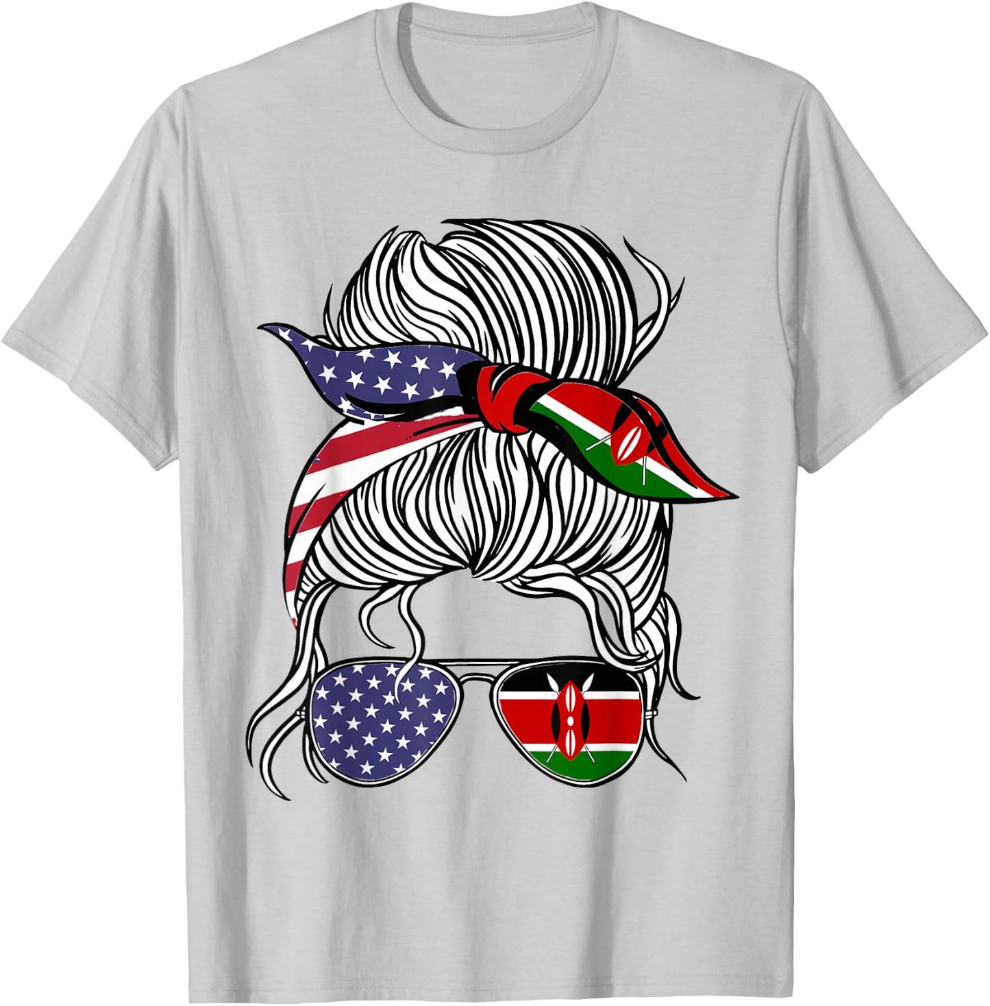 American Kenyan Patriot Flag Women Girl Kenya Grown T-Shirt - T-Shirt | Ash