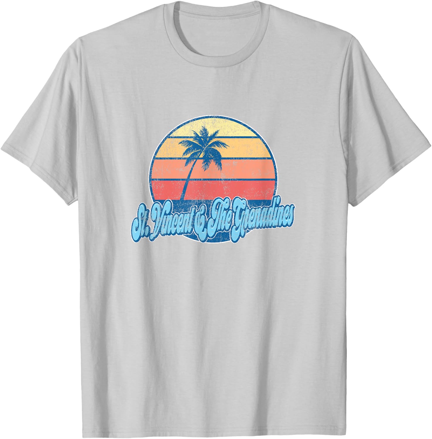 Vintage St. Vincent & The Grenadines Classic 70s Retro Surfe T-Shirt - T-Shirt | Ash