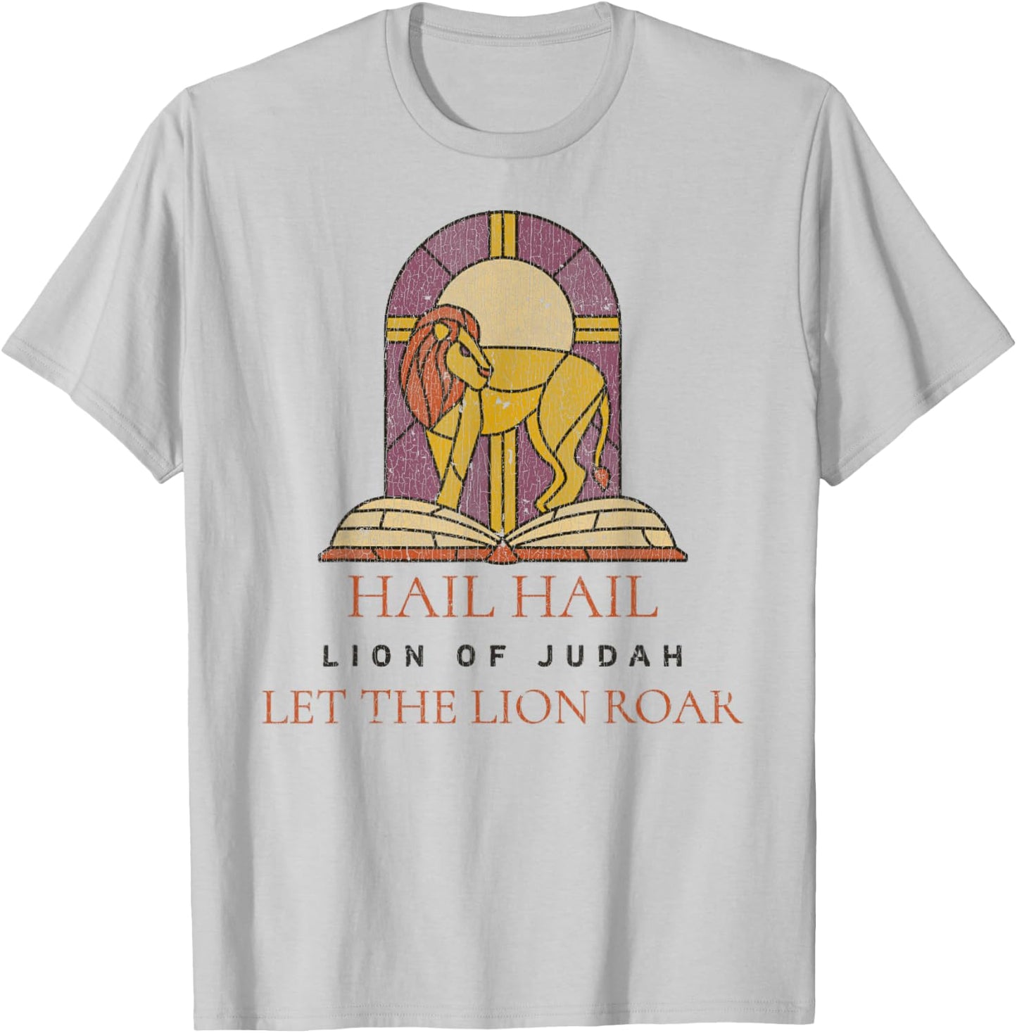 Hail Hail Lion Of Judah Let The Lion Roar Lyrics Jesus T-Shirt - T-Shirt | Ash