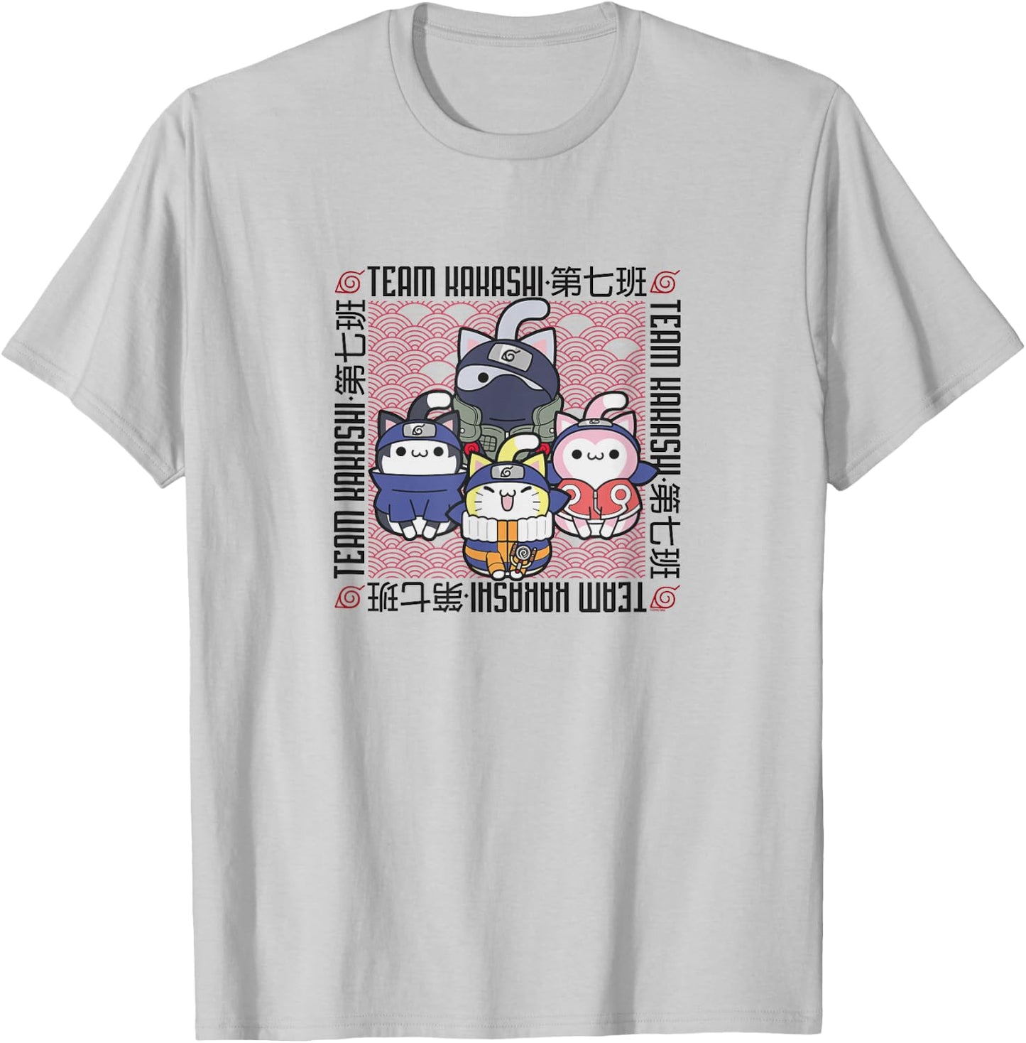 Nyaruto Team Kakashi Naruto Sasuke Sakura Group Shot T-Shirt - T-Shirt | Ash