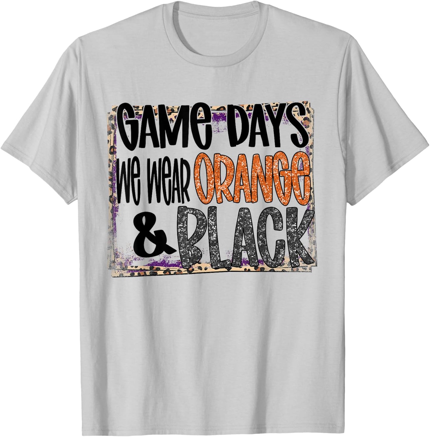 On Gameday Football We Wear Orange and Black School Spirit T-Shirt - T-Shirt | Ash