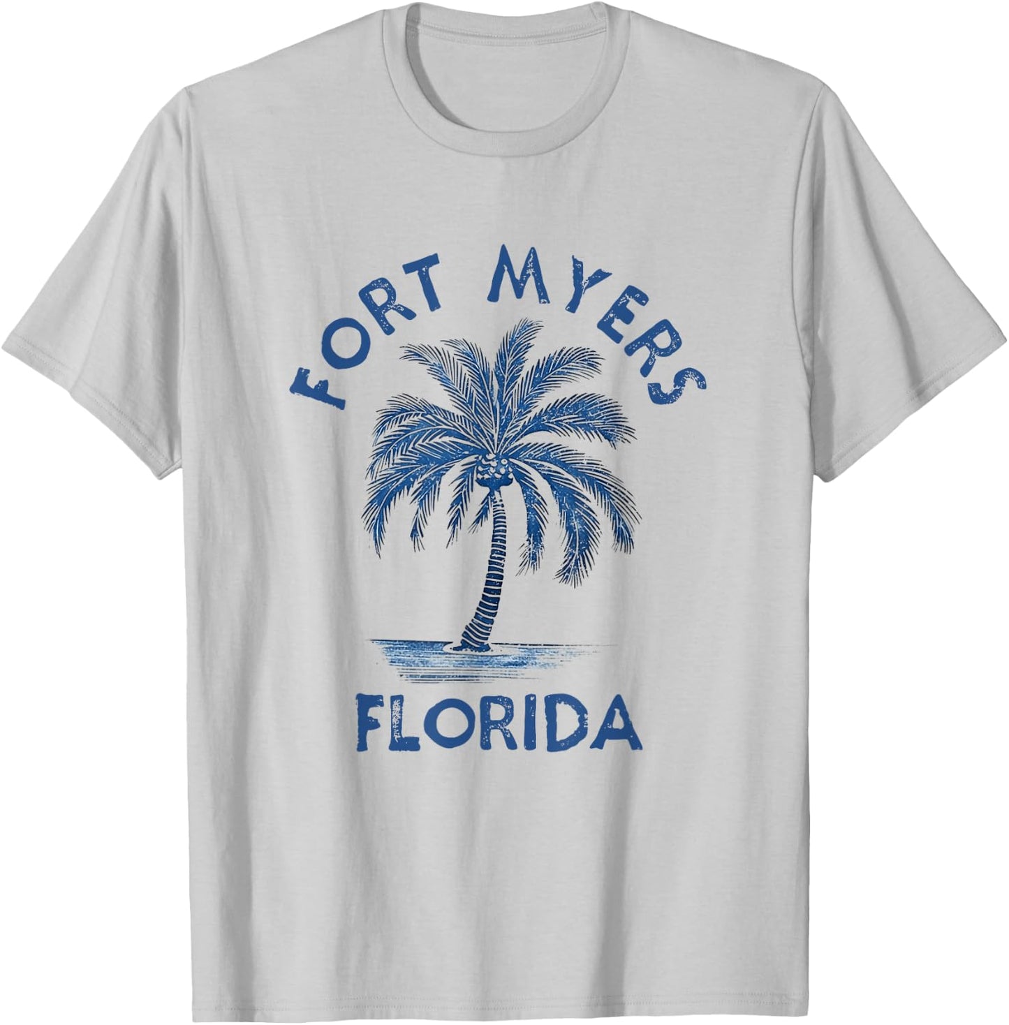 Vintage Fort Myers Florida Palm Tree FL Retro T-Shirt - T-Shirt | Ash