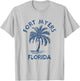 Vintage Fort Myers Florida Palm Tree FL Retro T-Shirt - T-Shirt | Ash