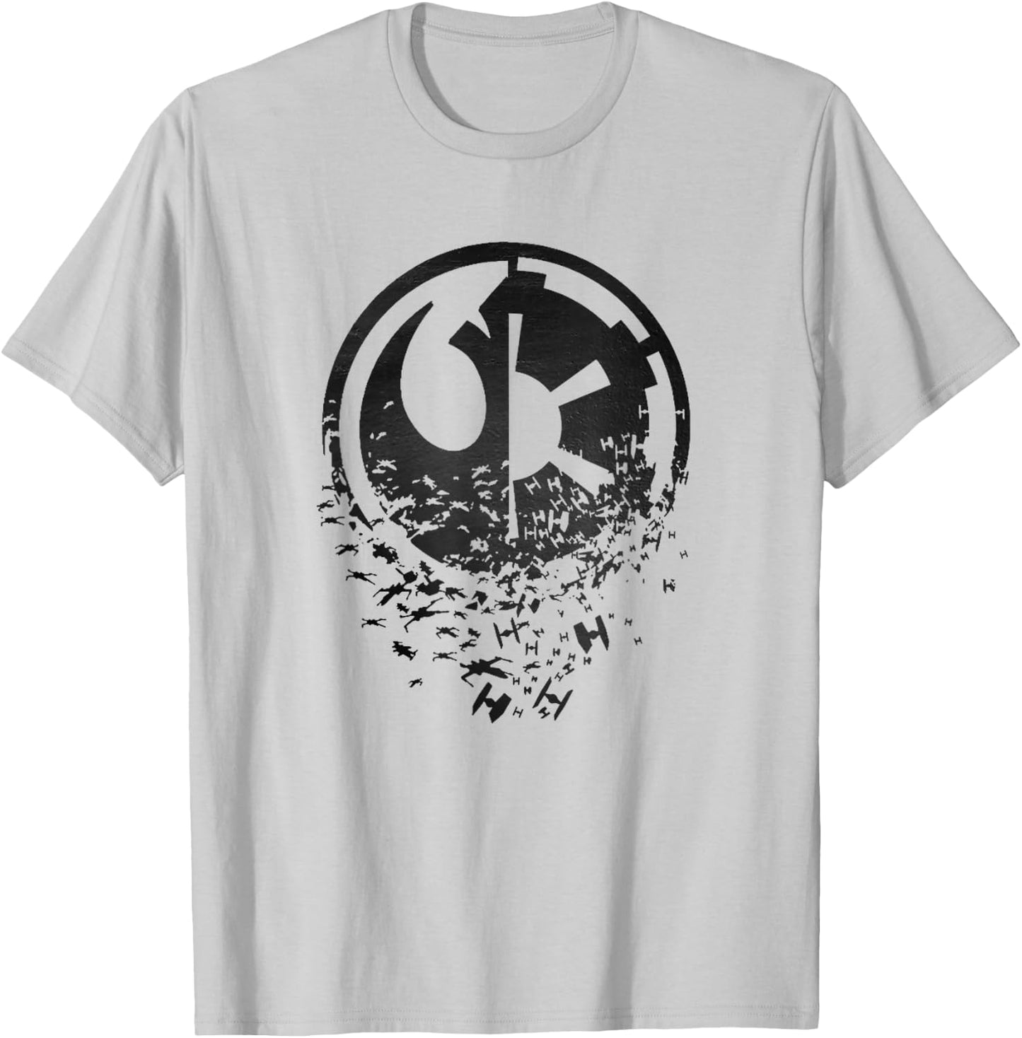 Star Wars Classic Rebel Alliance & Galactic Empire Split T-Shirt - T-Shirt | Ash