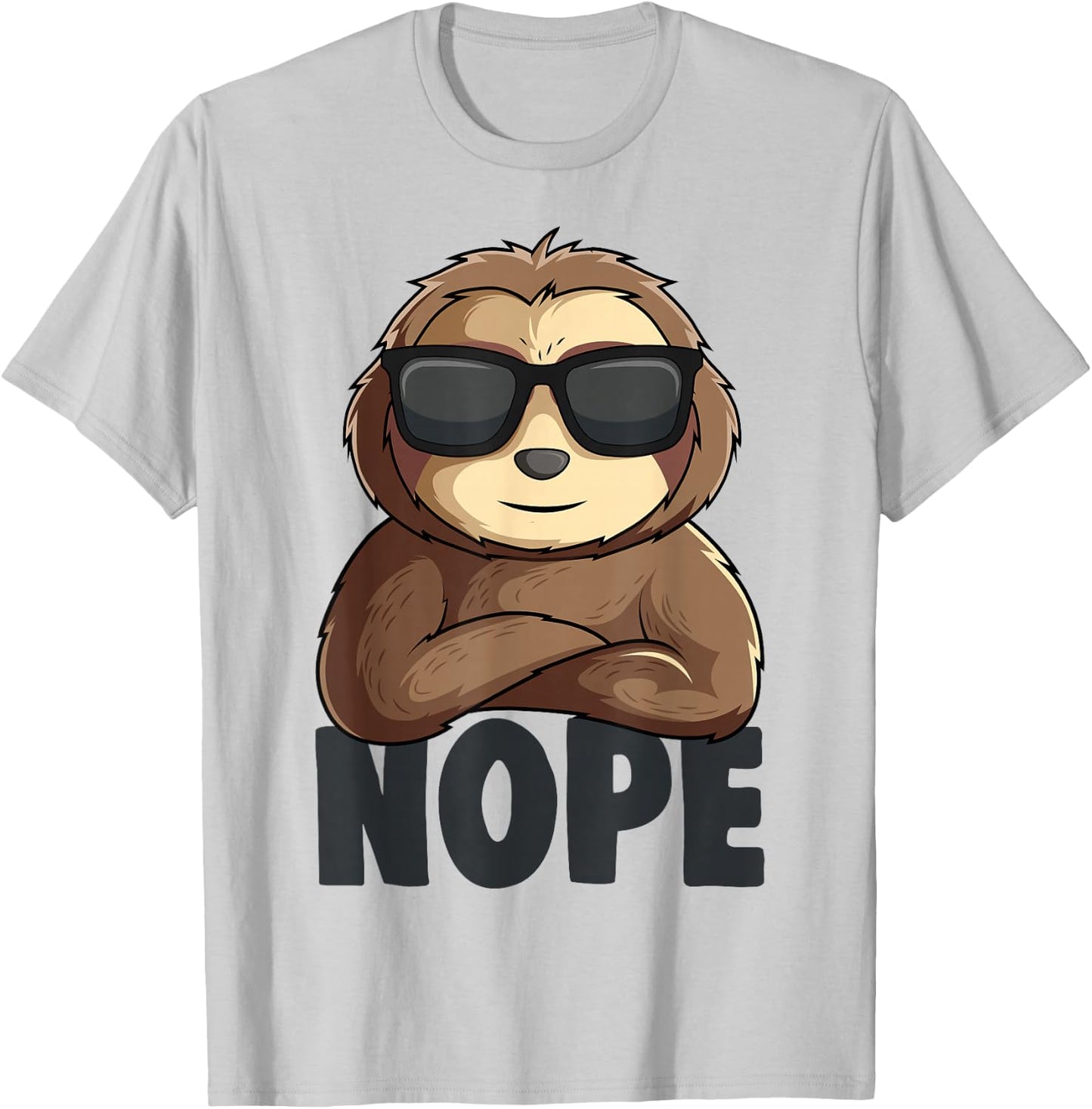 Nope Sloth Women Kids Girls Boys Youth T-Shirt - T-Shirt | Ash