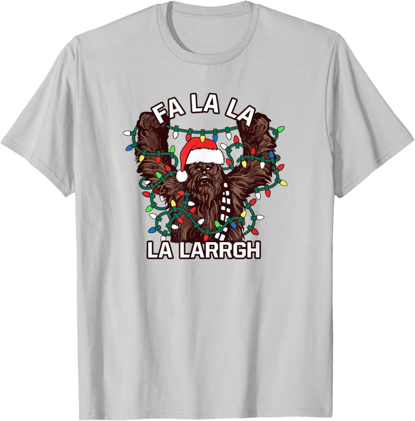 Star Wars Christmas Lights Chewbacca Life Day T-Shirt - T-Shirt | Ash