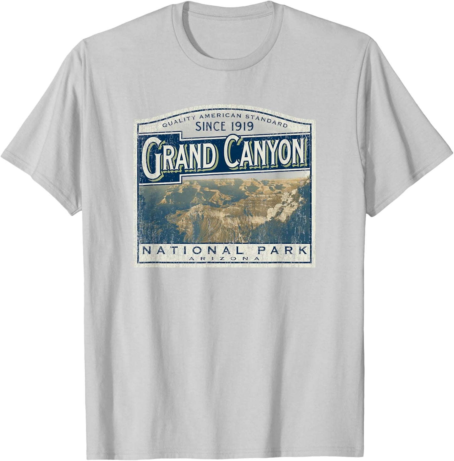 Grand Canyon National Park Retro T-Shirt - T-Shirt | Ash