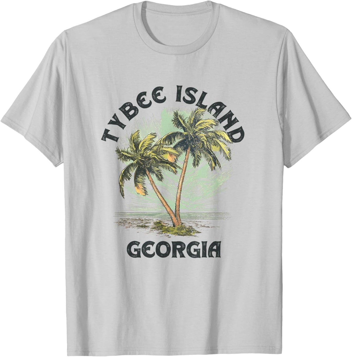 Tybee Island Georgia Palms Vintage Beach Women T-Shirt - T-Shirt | Ash