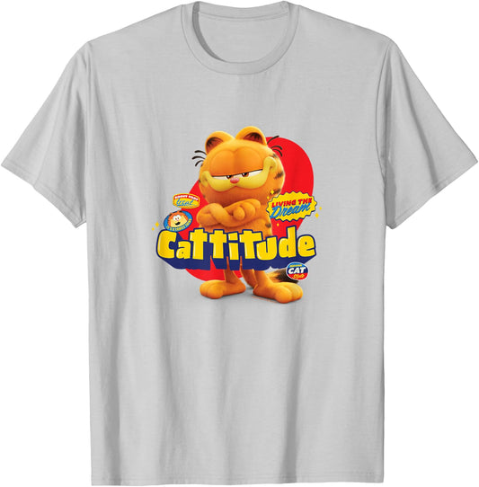 The Garfield Movie Cattitude Sassy Garfield Portrait T-Shirt - T-Shirt | Ash