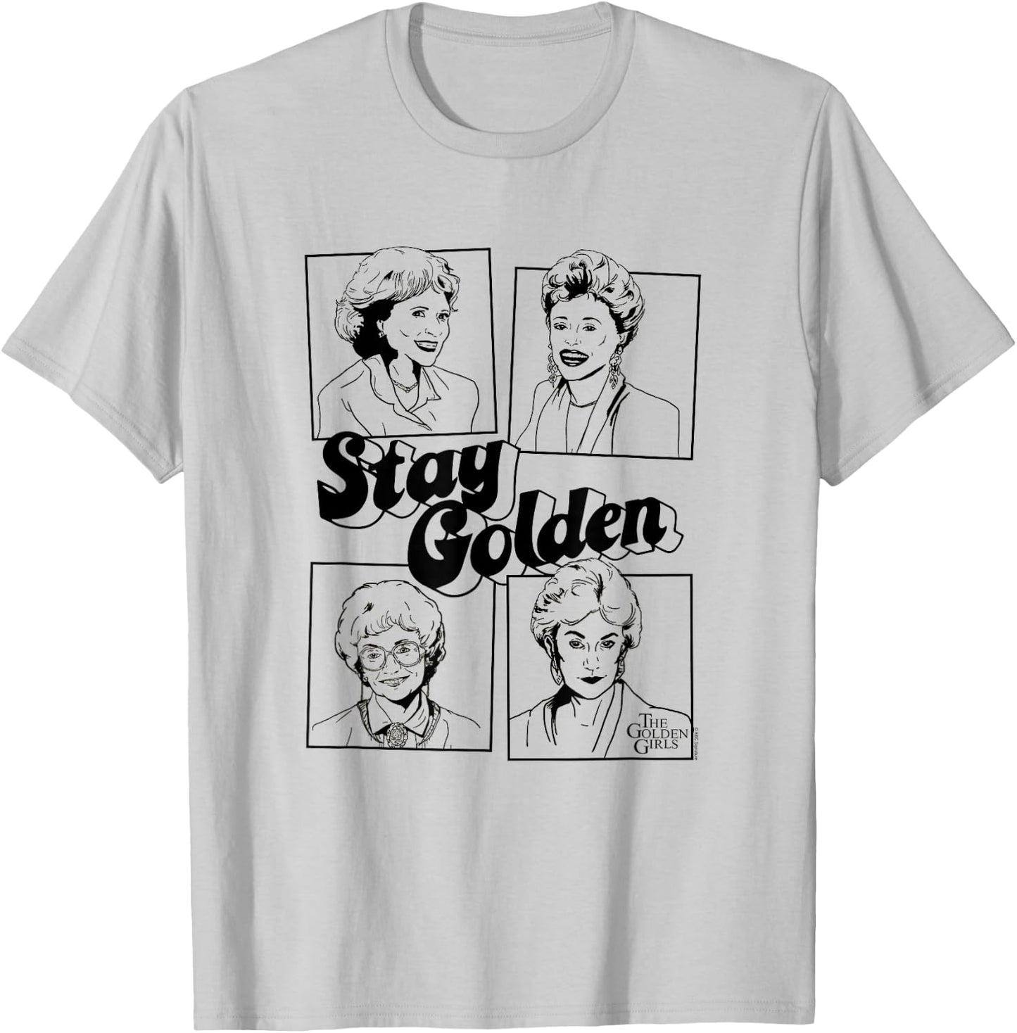 Golden Girls Stay Golden Four Block Poses Retro TV Show T-Shirt - T-Shirt | Ash