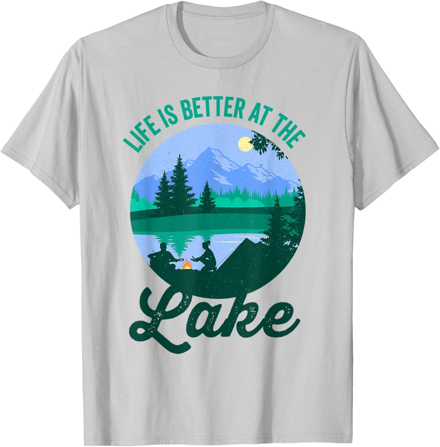 Camping Shirt Summer Vacation Life is better at the lake Men Women Kids T-Shirt - T-Shirt | Ash