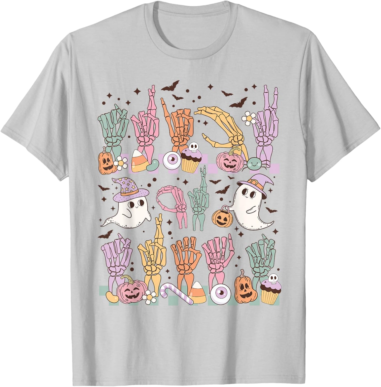 Trick or Treat ASL Hands American Sign Language Halloween T-Shirt - T-Shirt | Ash