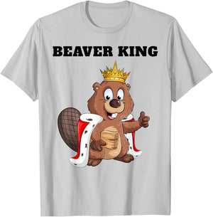 Beaver King | Boys Beaver Lover Design | Beaver T-Shirt - T-Shirt | Ash