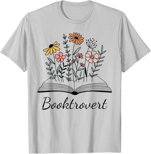 Booktrovert Gift Book Lovers Readers Librarians Bookworm T-Shirt - T-Shirt | Ash
