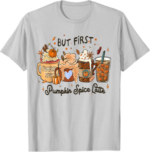 Pumpkin Spice Latte, Fall Coffee, Pumpkin Spice,Thanksgiving T-Shirt - T-Shirt | Ash