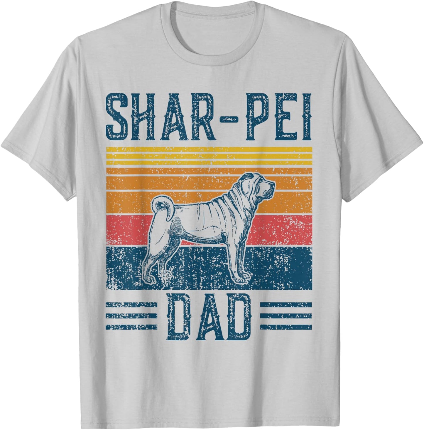 Dog Shar-Pei Dad - Vintage Shar Pei Dad T-Shirt - T-Shirt | Ash