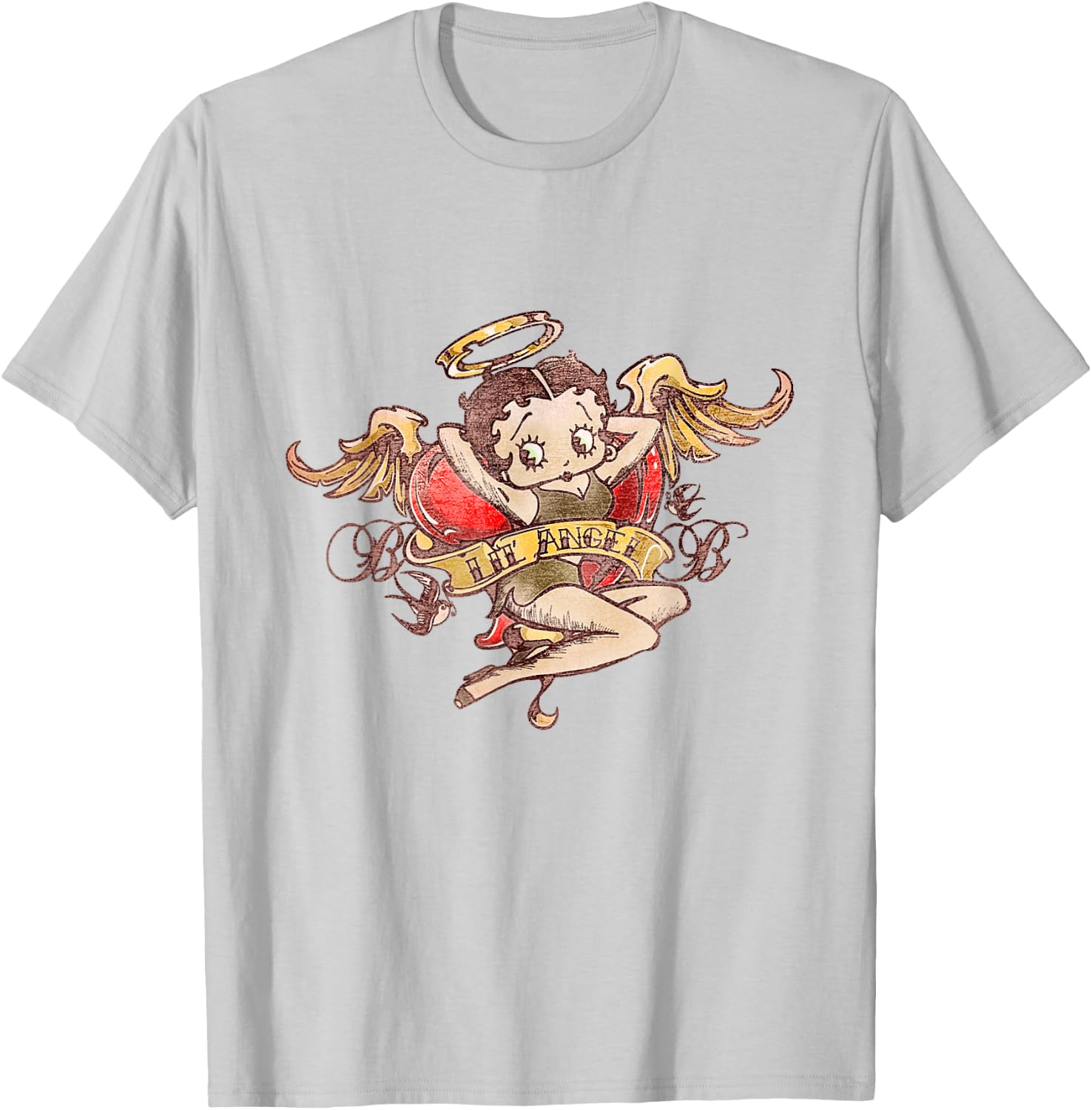 Betty Boop Lil Angel Tattoo T-Shirt - T-Shirt | Ash