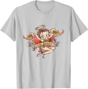 Betty Boop Lil Angel Tattoo T-Shirt - T-Shirt | Ash