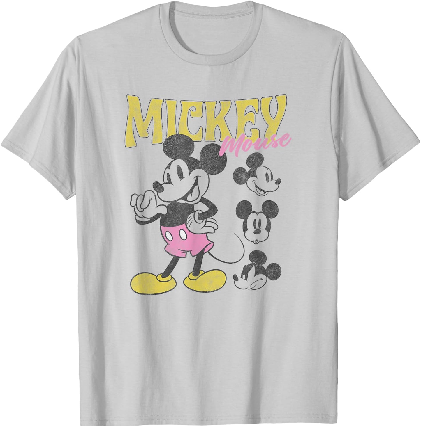 Disney Mickey Classic Mickey Poses Vintage Poster T-Shirt - T-Shirt | Ash