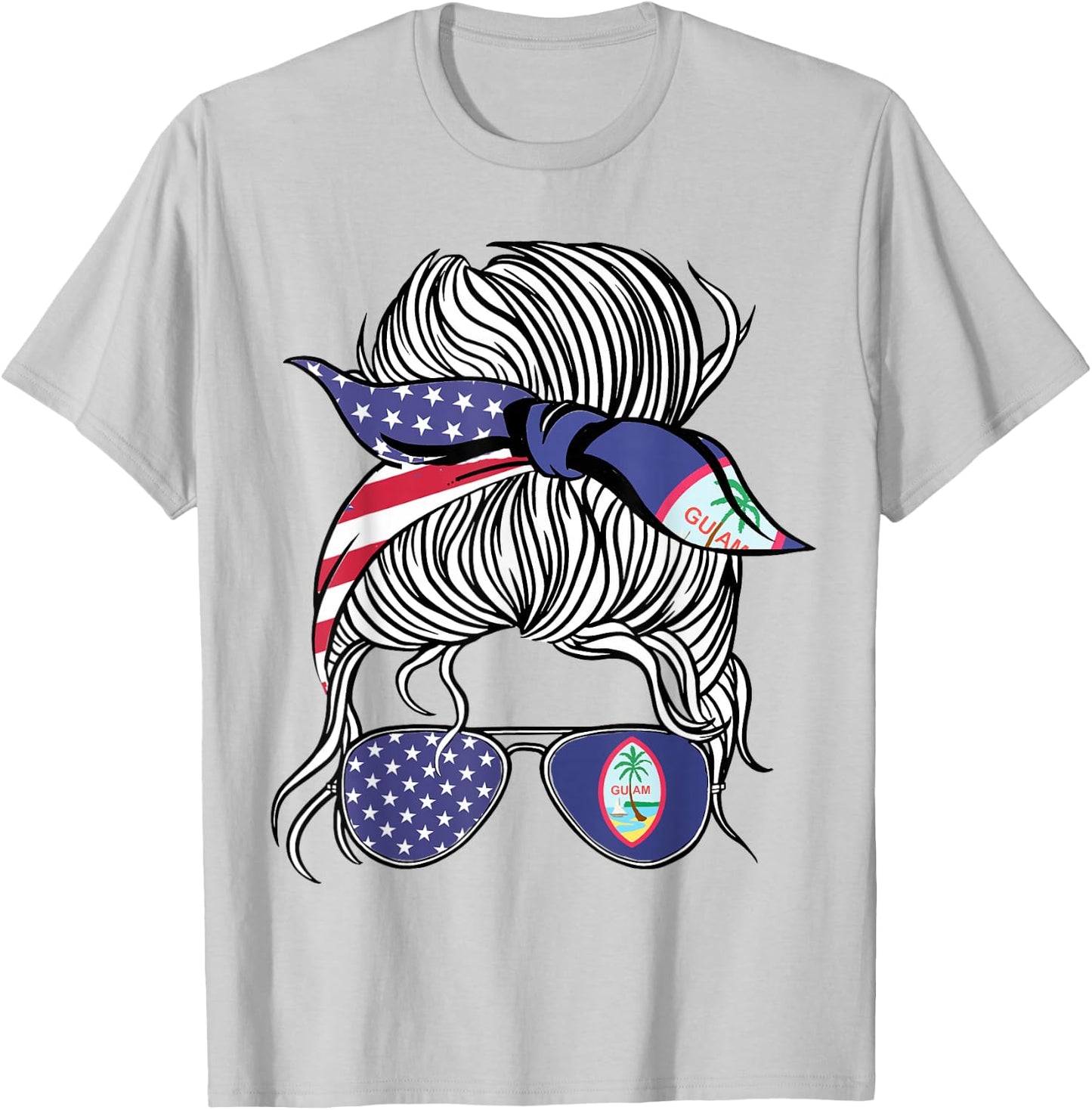 Guamanian American Patriot Grown Proud Women Girl Flag T-Shirt - T-Shirt | Ash