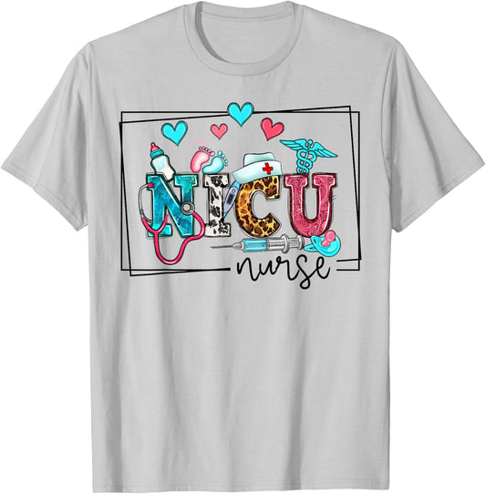 NICU ICU Neonatal Intensive Care Unit Nursing Appreciation T-Shirt - T-Shirt | Ash