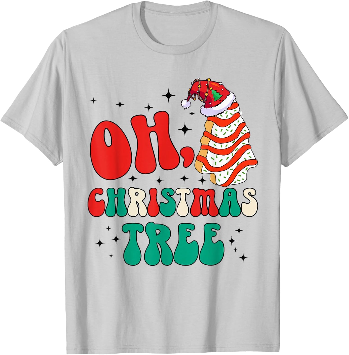 Oh Christmas Tree Cakes Debbie Becky Jen Cake Lovers Xmas T-Shirt - T-Shirt | Ash