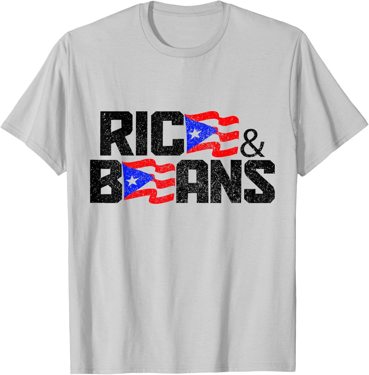 Rice and Beans of Puerto Rico Boricua Flag T-Shirt - T-Shirt | Ash