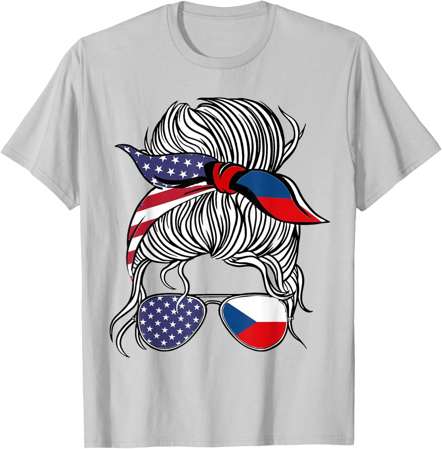 American Czech Patriot Flag Women Girl Czechia Grown T-Shirt - T-Shirt | Ash