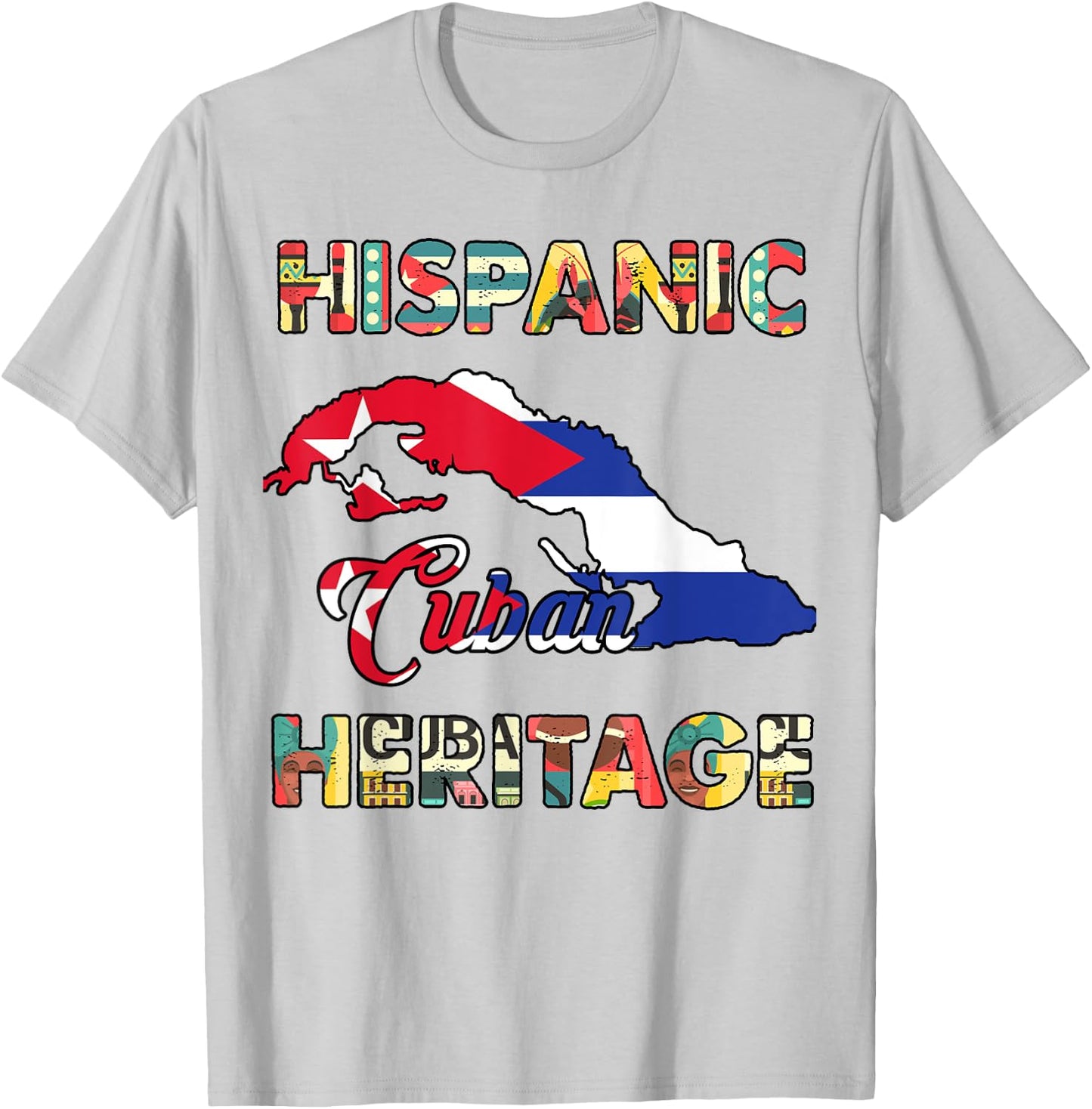 Cuba Flag Men Women Kids Cuban Hispanic Heritage Month Proud T-Shirt - T-Shirt | Ash