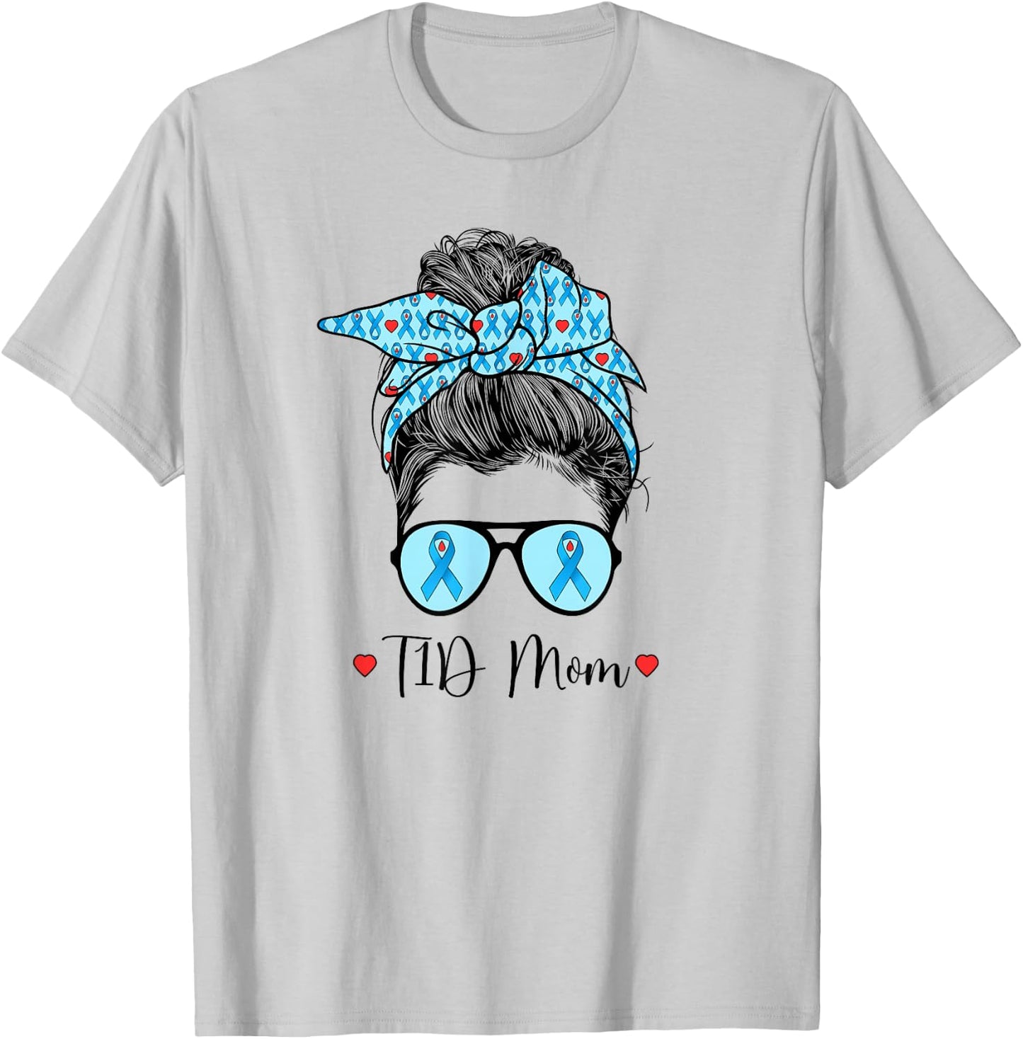 T1D Mom Diabetes Warrior Mother Type 1 Diabetic Warrior T-Shirt - T-Shirt | Ash