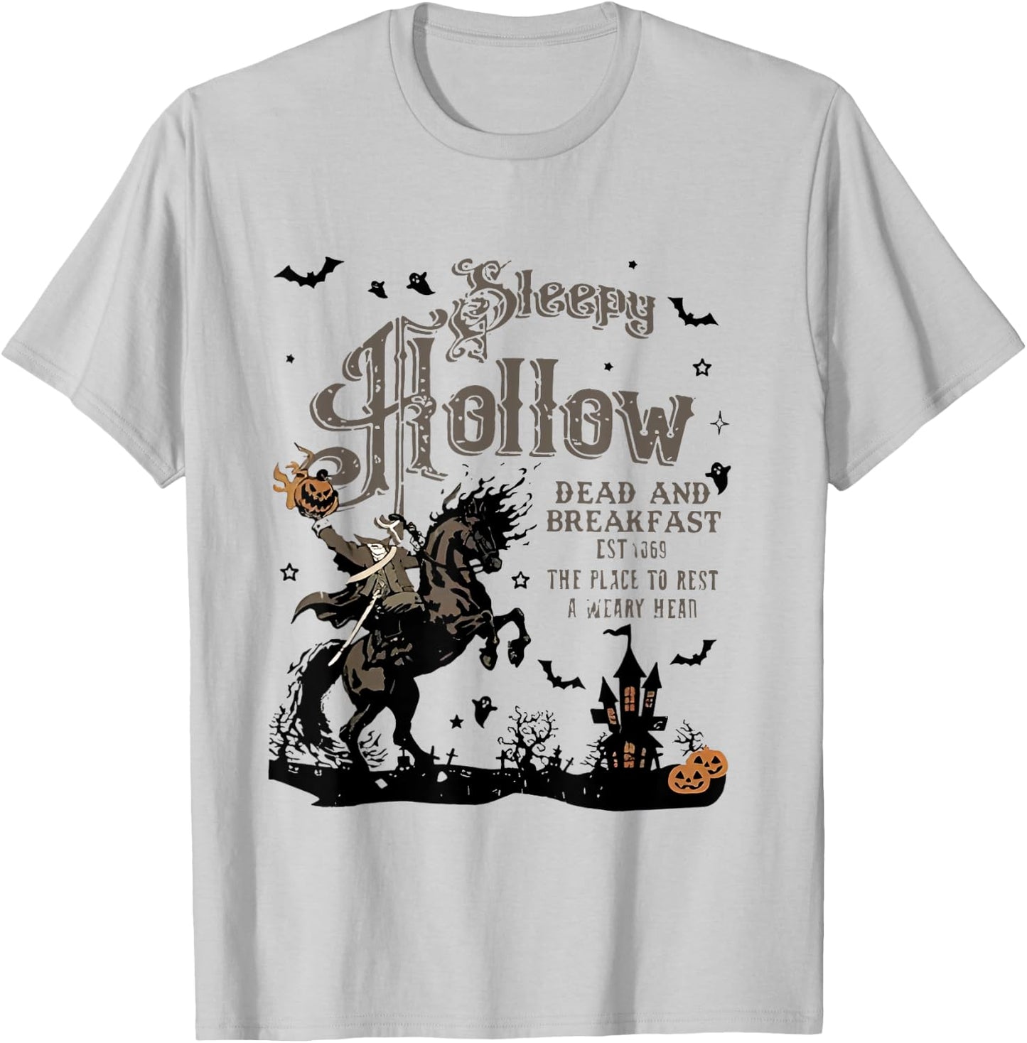 Sleepy Hollow Skeleton Riders, Headless Horseman Halloween T-Shirt - T-Shirt | Ash