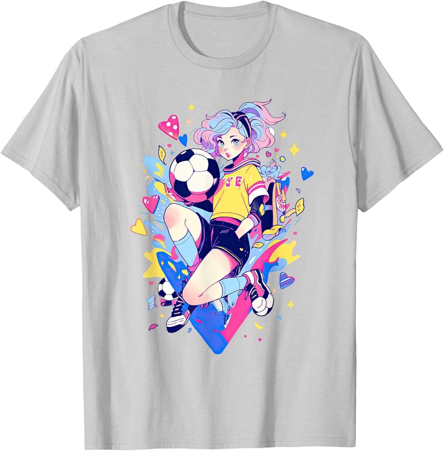 Soccer Girl in funny Pastel japan Anime Aesthetic japanese T-Shirt - T-Shirt | Ash